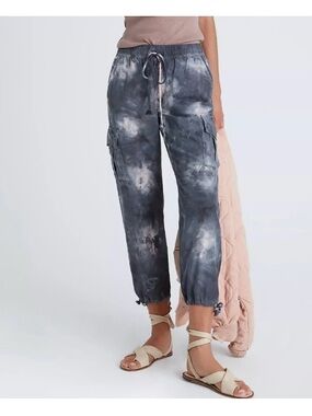 NWT Anthropologie x Sanctuary Blue Tie-Dye Carefree Cargo Jogger Pants - XS
